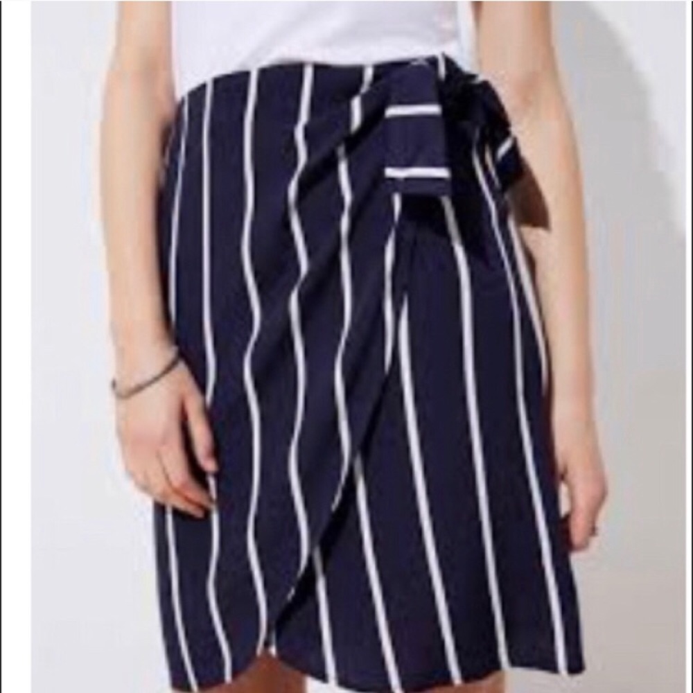 LOFT Striped Wrap Skirt
